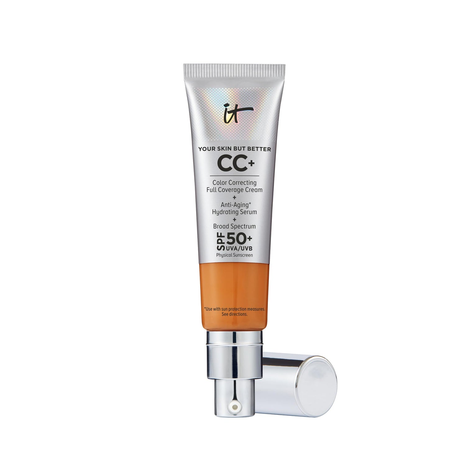 IT Cosmetics CC+ Cream SPF 50+ | Full Coverage Foundation & Serum |Anti-Aging Hydrating Serum & Color Corrector