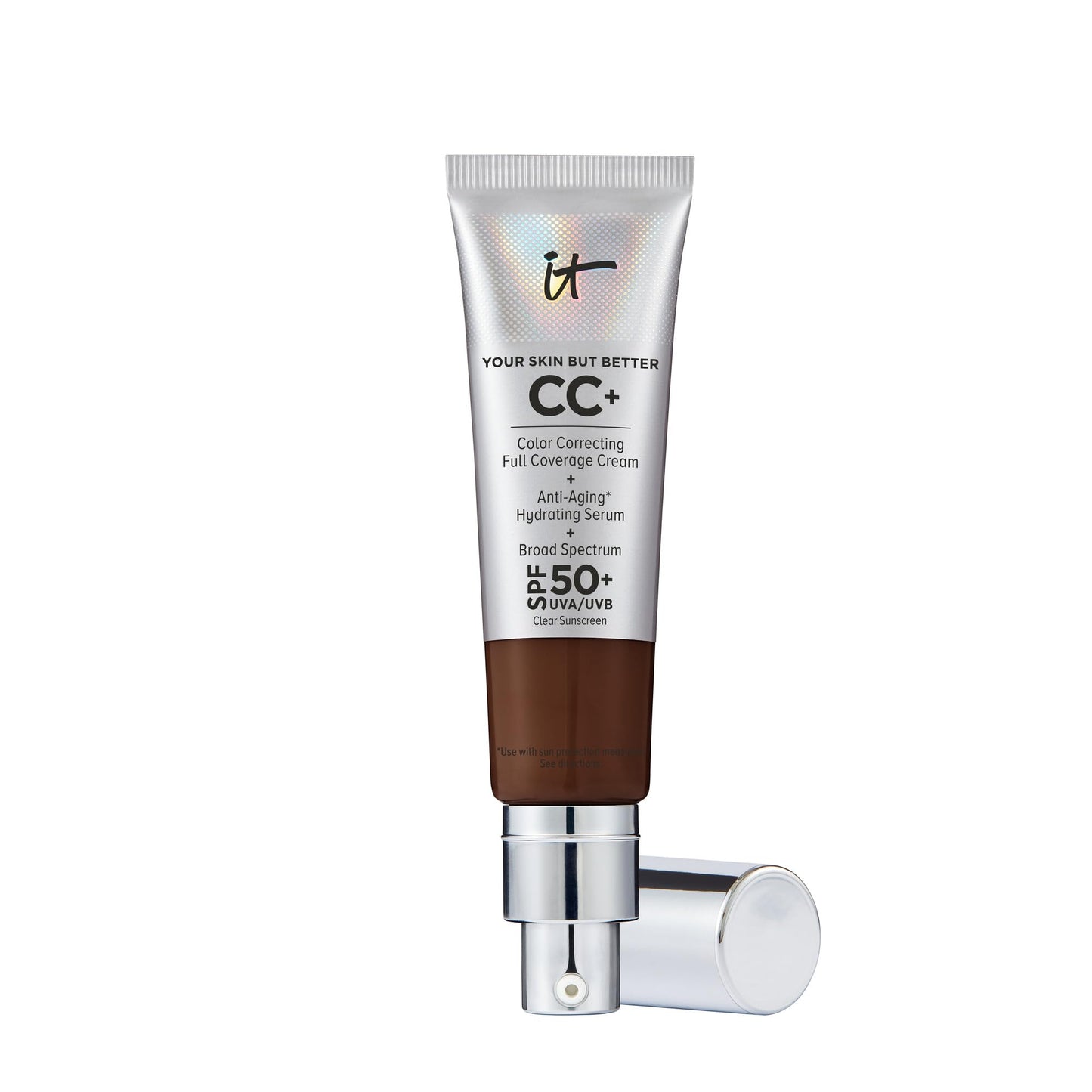 IT Cosmetics CC+ Cream SPF 50+ | Full Coverage Foundation & Serum |Anti-Aging Hydrating Serum & Color Corrector