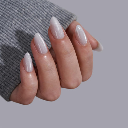 BTArtbox Soft Gel Press On Nails: Short Square Ombre | Vanilla Cream