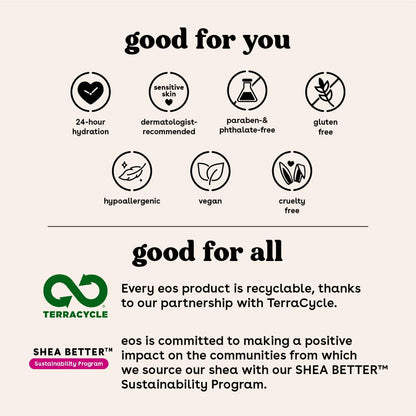 eos Shea Better Hand Cream - Vanilla Cashmere Hand Lotion | 24-Hour Hydration, Non-Greasy & Vegan (2.5 oz)