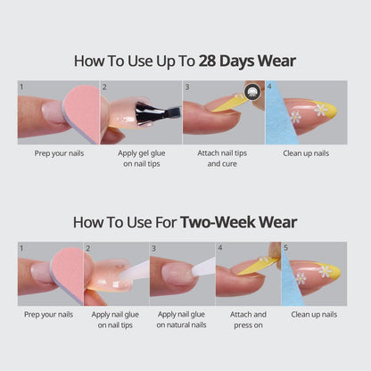 BTArtbox Soft Gel Press On Nails: Short Square Ombre | Vanilla Cream