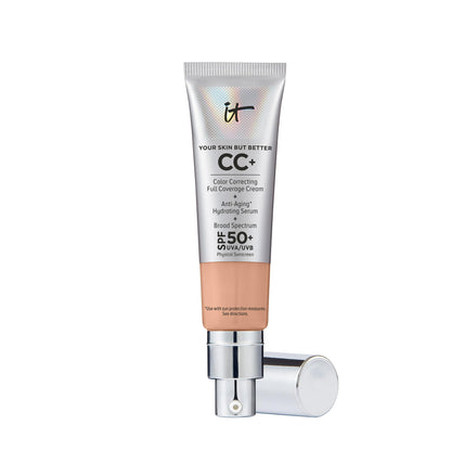IT Cosmetics CC+ Cream SPF 50+ | Full Coverage Foundation & Serum |Anti-Aging Hydrating Serum & Color Corrector