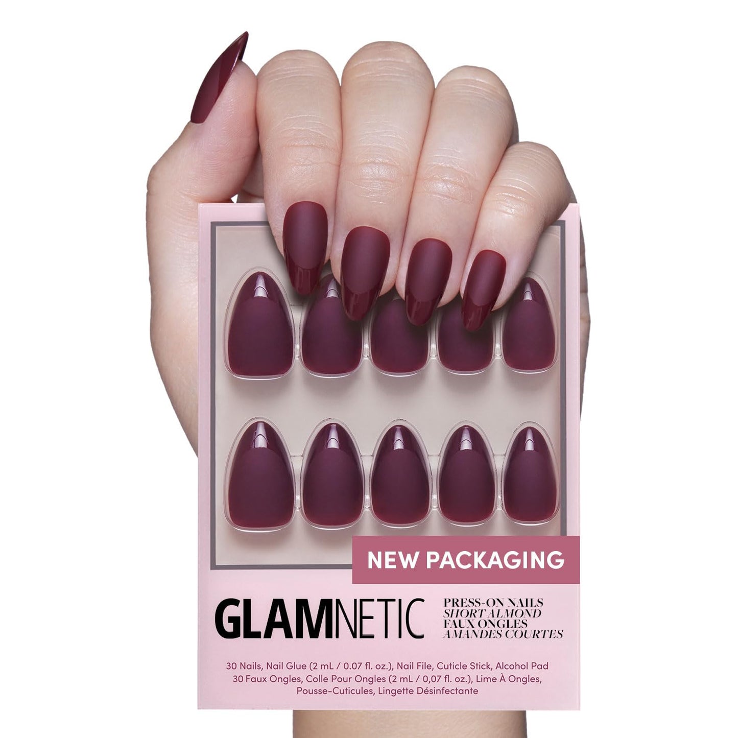 Glamnetic Fall Mauve Press On Nails | Short Oval Salon Quality