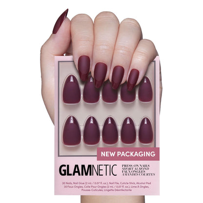Glamnetic Fall Mauve Press On Nails | Short Oval Salon Quality