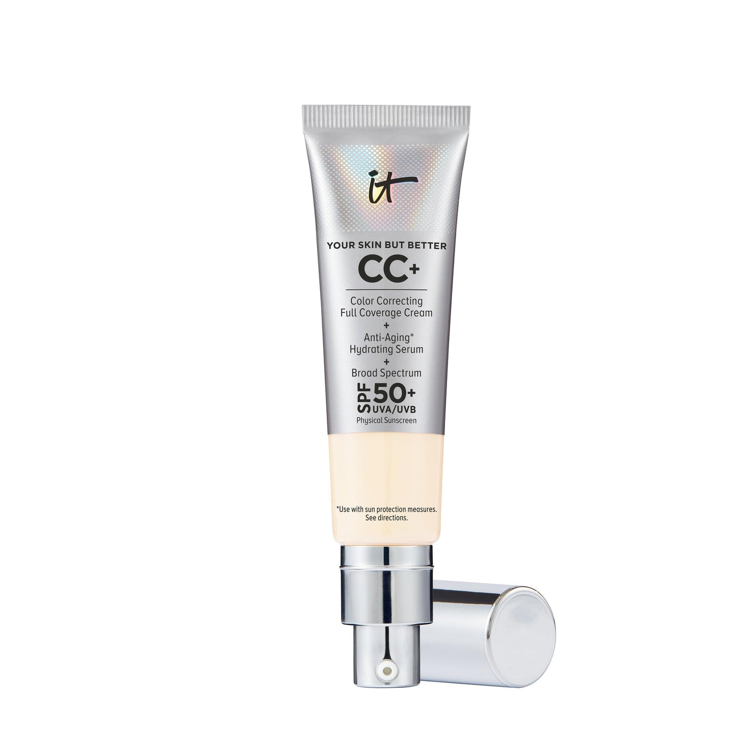 IT Cosmetics CC+ Cream SPF 50+ | Full Coverage Foundation & Serum |Anti-Aging Hydrating Serum & Color Corrector