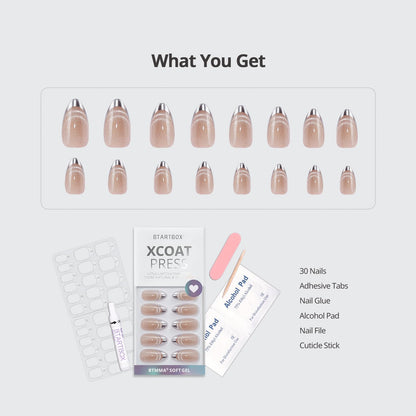 BTArtbox Soft Gel Press On Nails: Short Square Ombre | Vanilla Cream