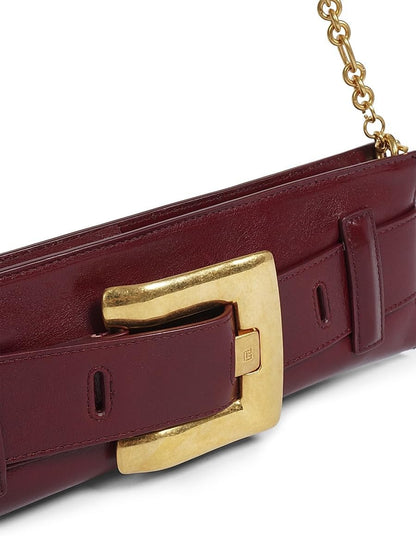 Balmain Anthem Leather Clutch | Gold Buckle & Strap | Made in Italy