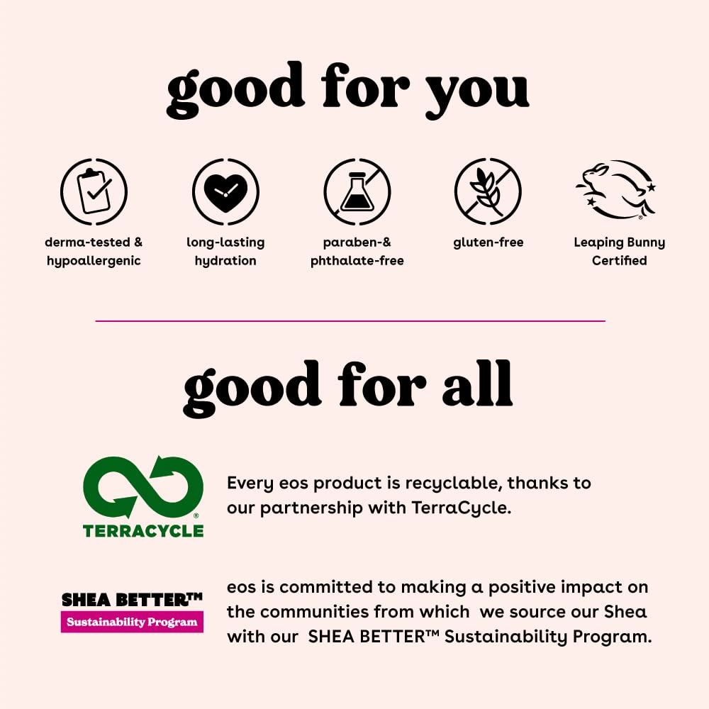 eos Shea Better Hand Cream - Vanilla Cashmere Hand Lotion | 24-Hour Hydration, Non-Greasy & Vegan (2.5 oz)