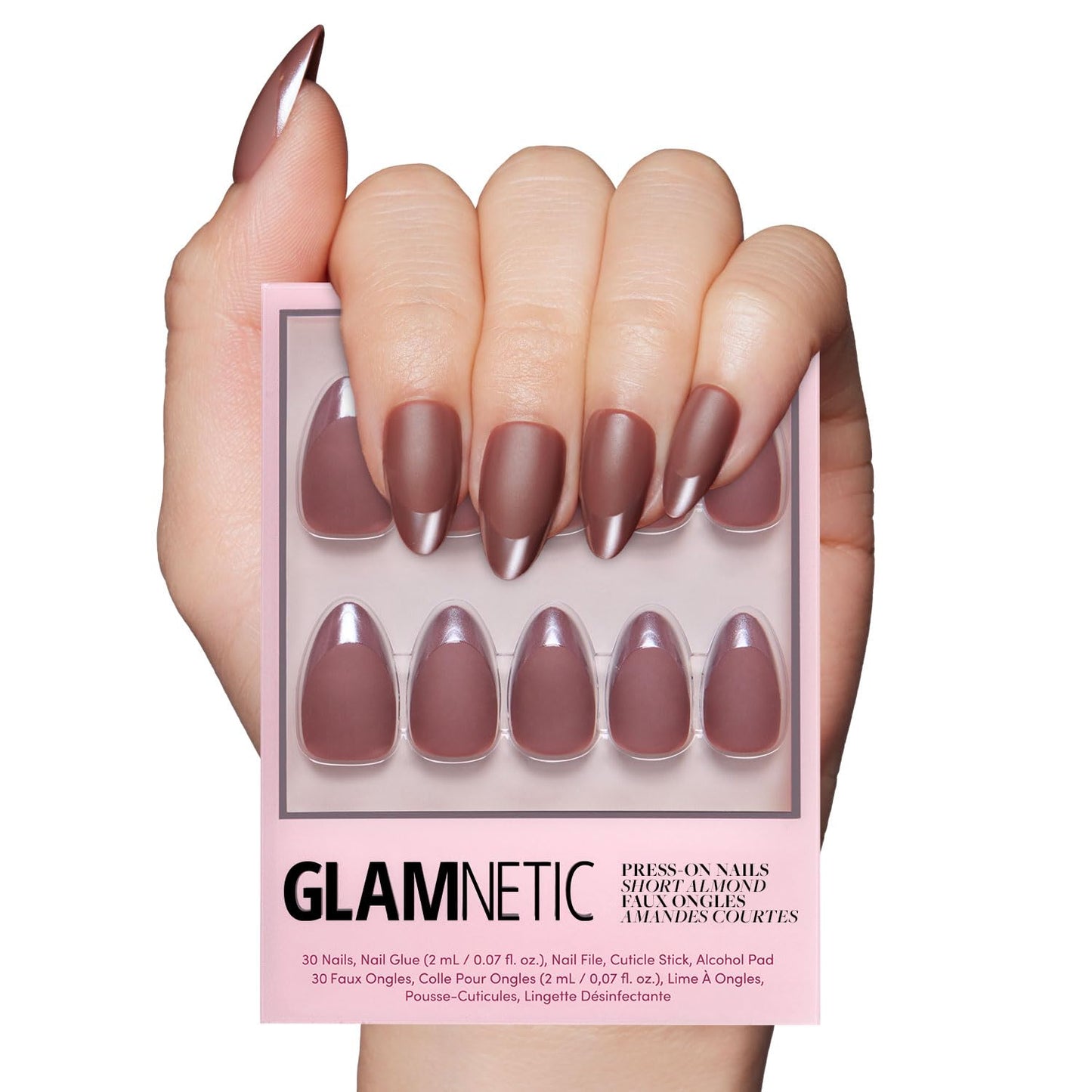 Glamnetic Fall Mauve Press On Nails | Short Oval Salon Quality