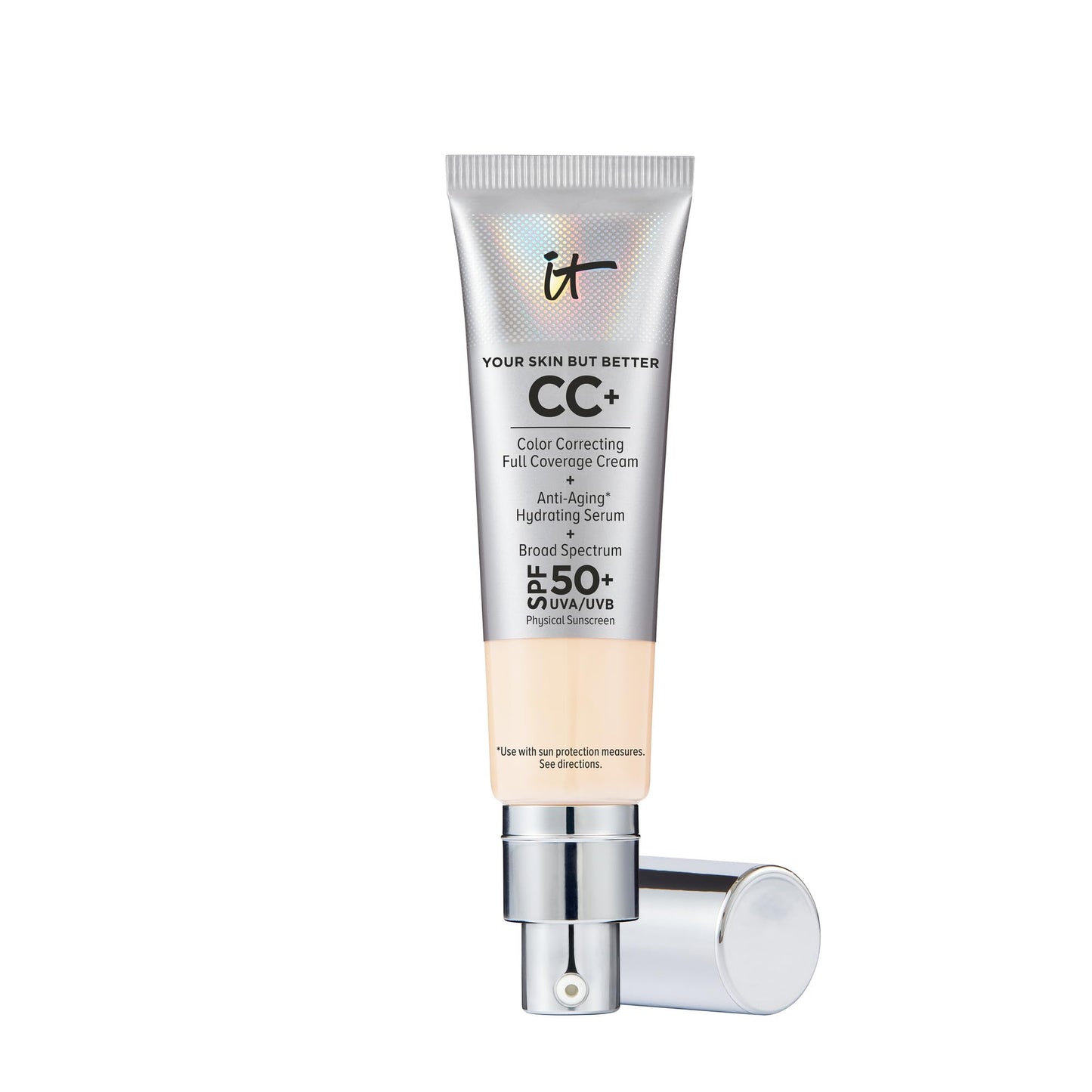IT Cosmetics CC+ Cream SPF 50+ | Full Coverage Foundation & Serum |Anti-Aging Hydrating Serum & Color Corrector