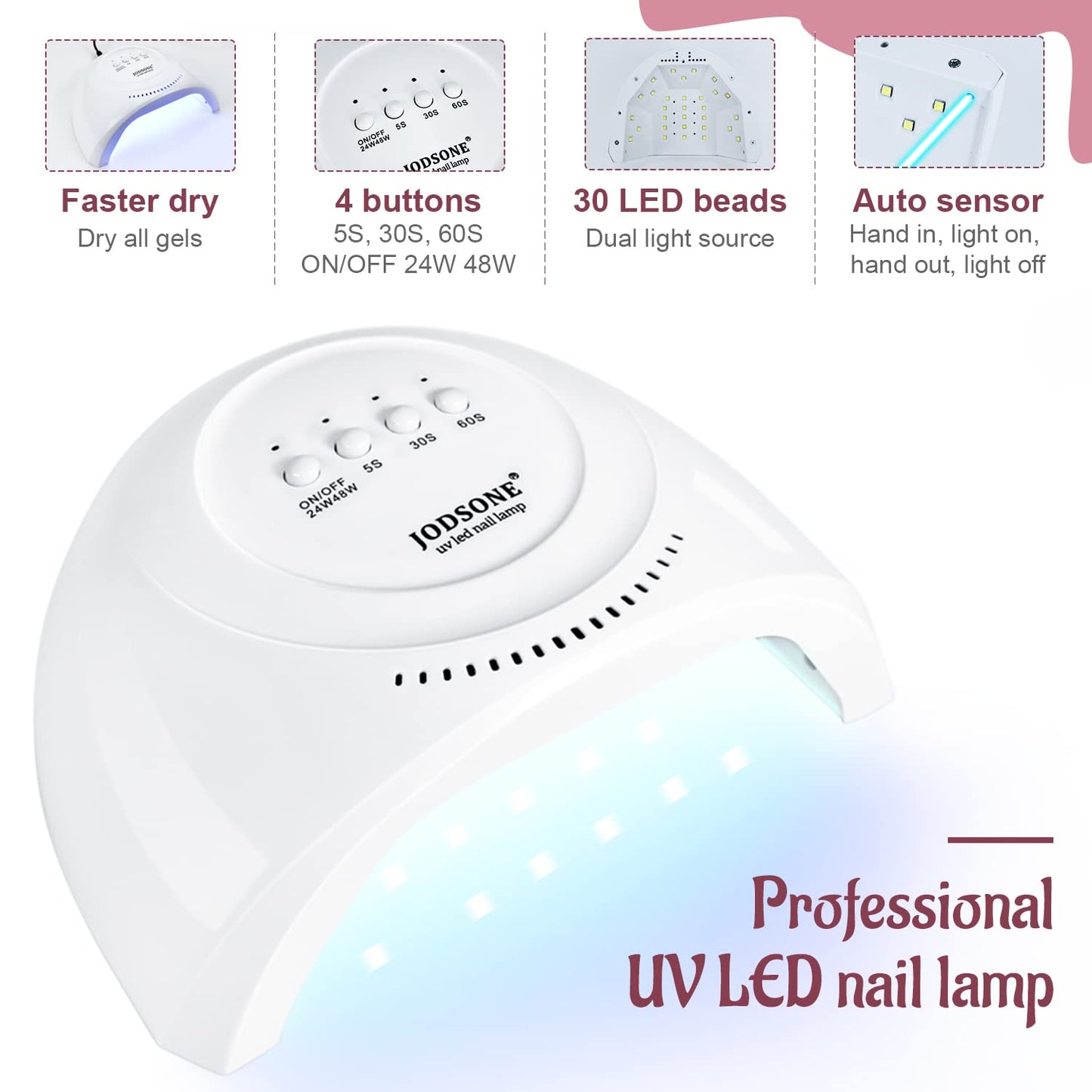 JODSONE 36 Pcs Gel Polish Kit: 32 Colors, Base & Top Coats | Gift Set