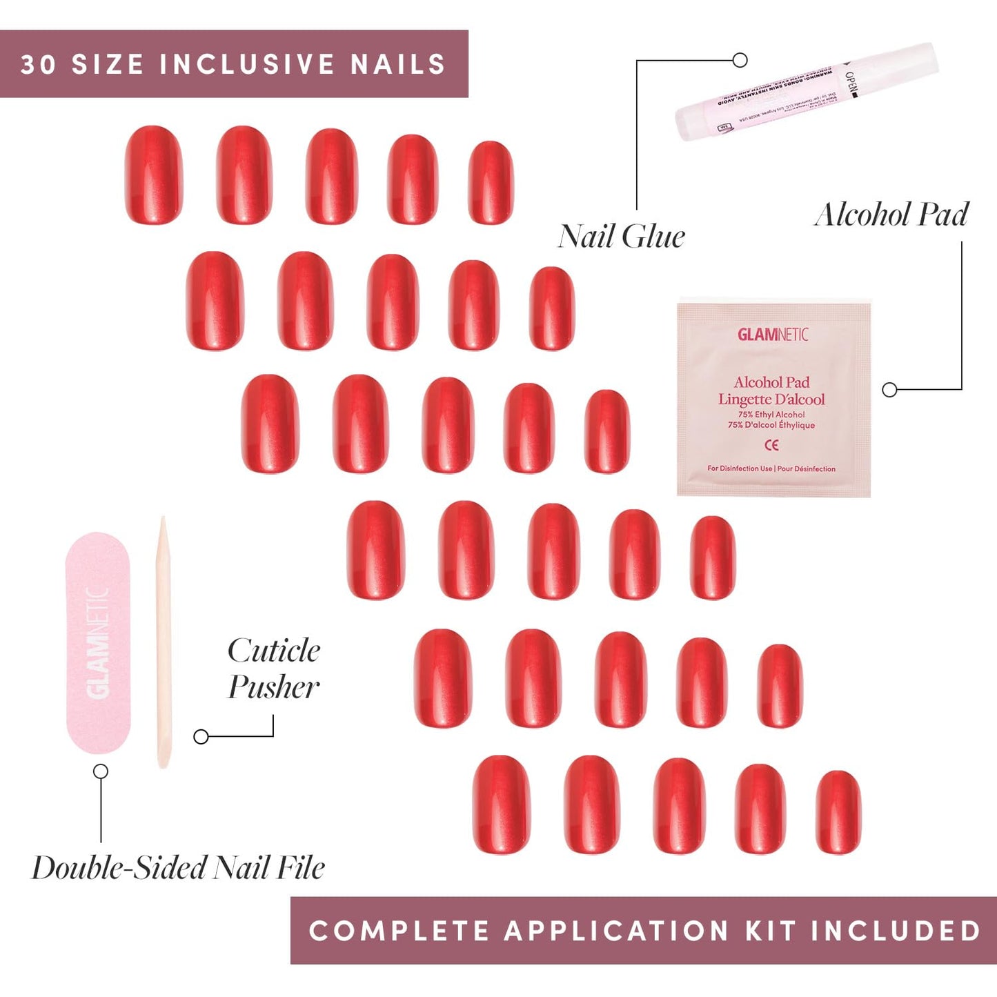 Glamnetic Fall Mauve Press On Nails | Short Oval Salon Quality