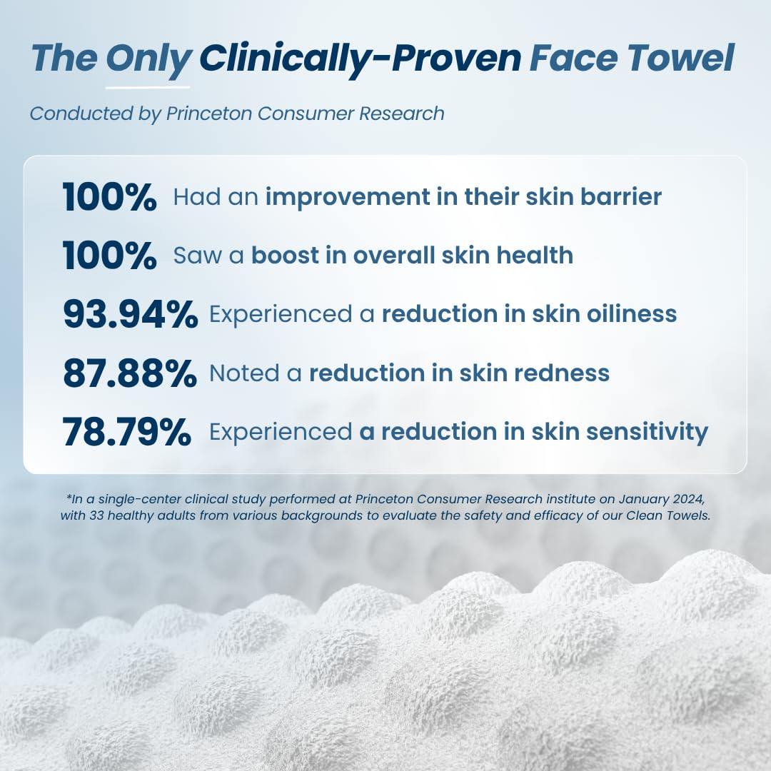Clean Skin Club Clean Towels XL: 100% Biobased Disposable Face Towel for Clearer Skin