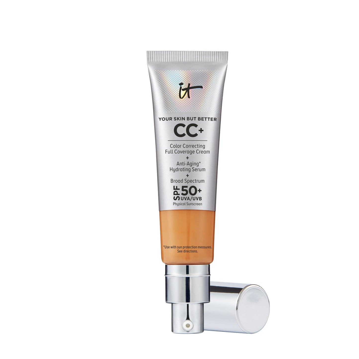 IT Cosmetics CC+ Cream SPF 50+ | Full Coverage Foundation & Serum |Anti-Aging Hydrating Serum & Color Corrector