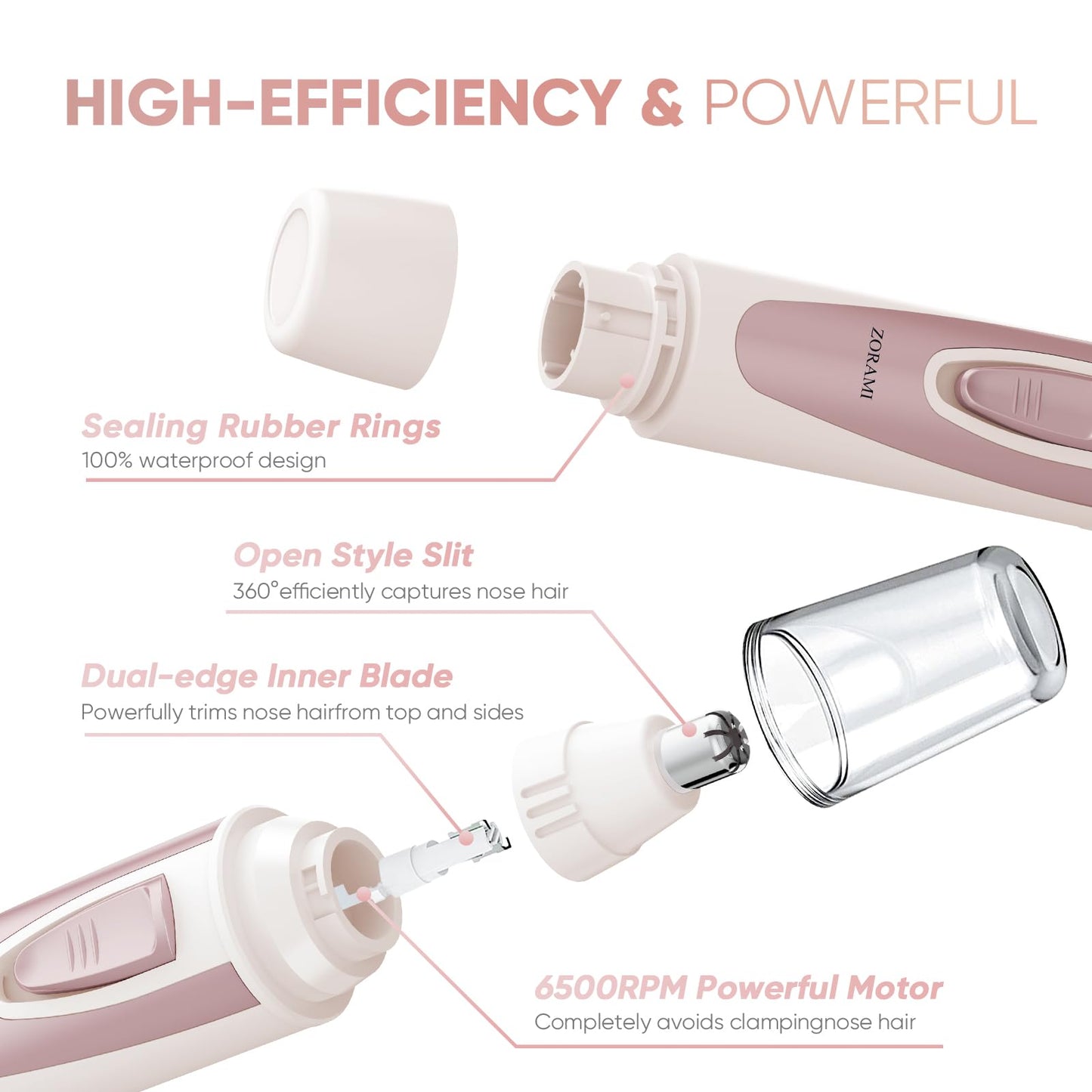 Ear & Nose Hair Trimmer Clipper - Professional, Painless, IPX7 Waterproof for Men & Women