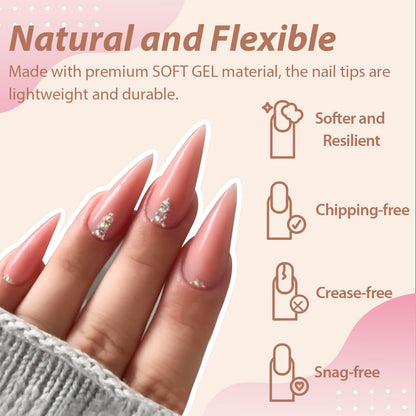 UNA GELLA Solid Gel Nail Glue (40ml) - Strong, Soak-Off Glue for Acrylic, Press-On & Gelly Tips - Lamp Curing Needed