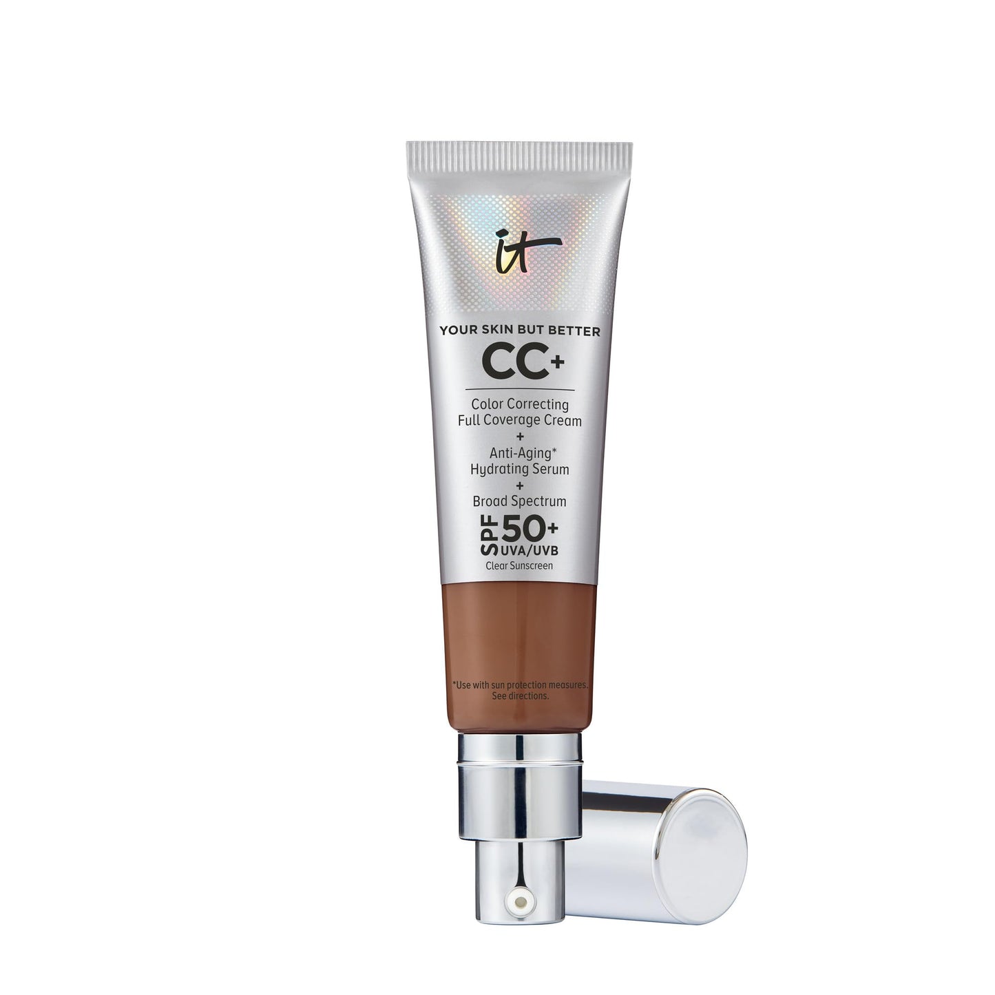 IT Cosmetics CC+ Cream SPF 50+ | Full Coverage Foundation & Serum |Anti-Aging Hydrating Serum & Color Corrector