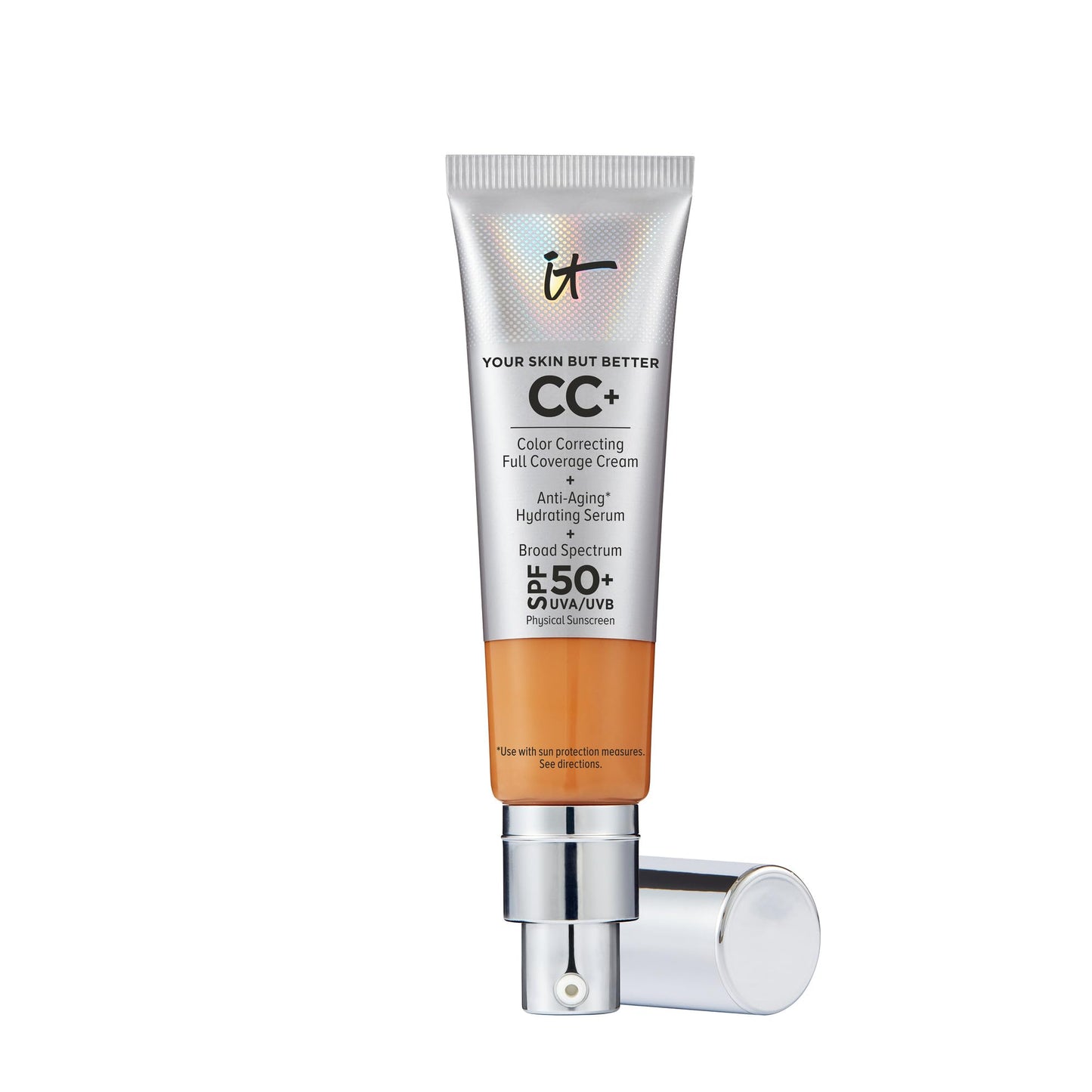IT Cosmetics CC+ Cream SPF 50+ | Full Coverage Foundation & Serum |Anti-Aging Hydrating Serum & Color Corrector