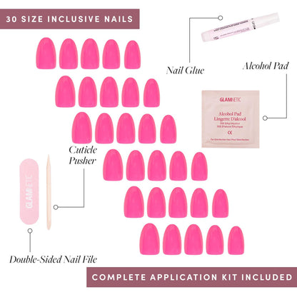 Glamnetic Fall Mauve Press On Nails | Short Oval Salon Quality