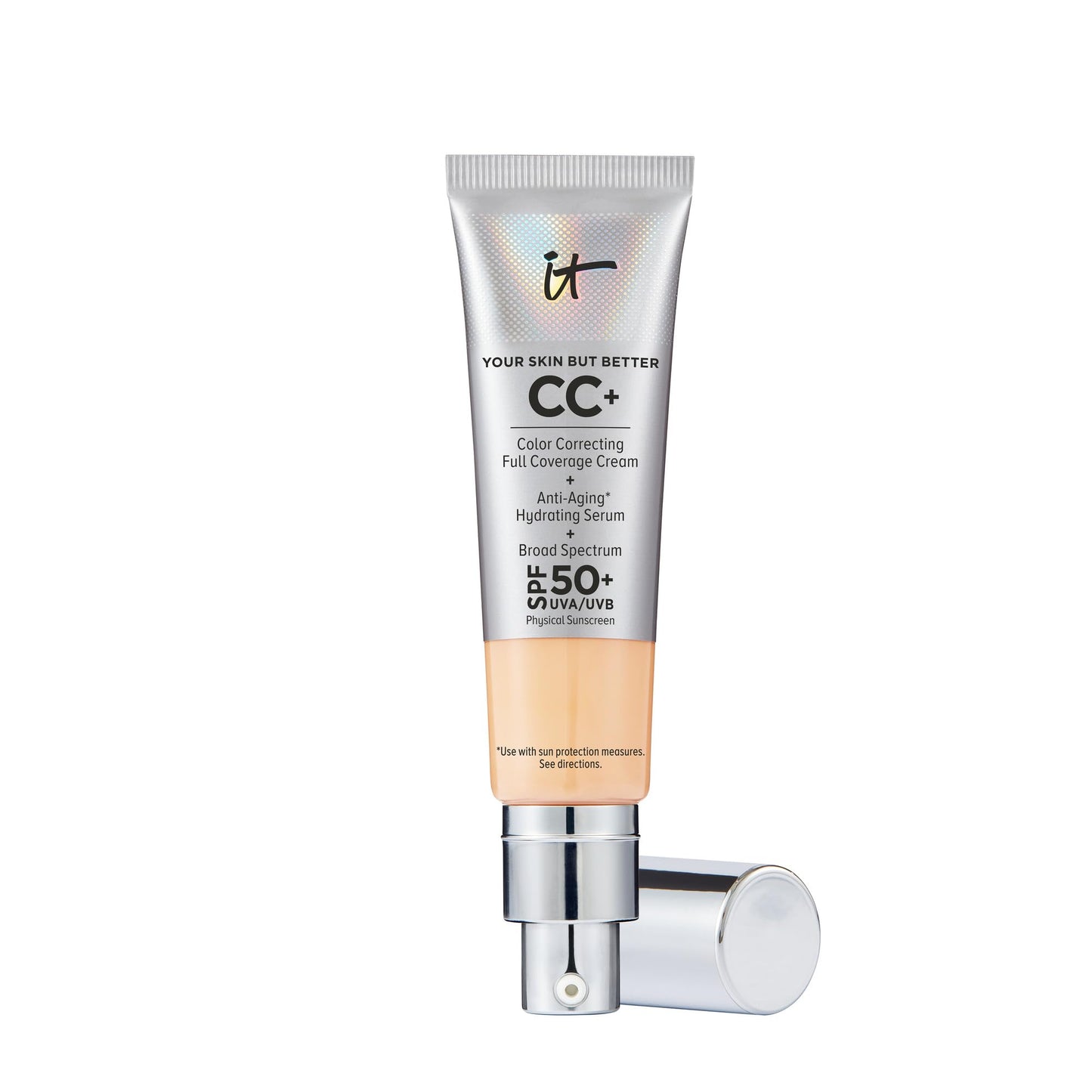IT Cosmetics CC+ Cream SPF 50+ | Full Coverage Foundation & Serum |Anti-Aging Hydrating Serum & Color Corrector