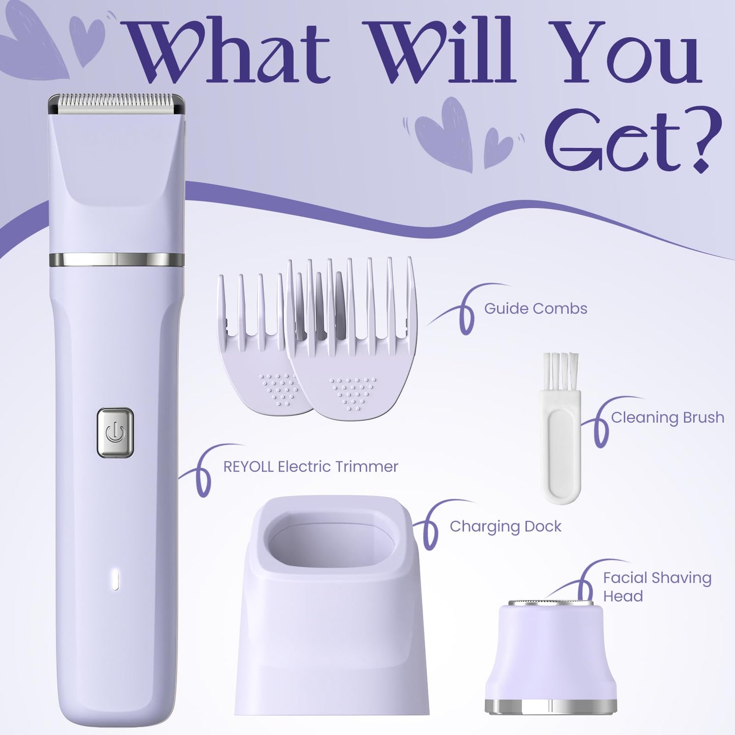 Risina Bikini Trimmer & Electric Razor for Women - Painless, IPX7 Waterproof Body & Facial Shaver