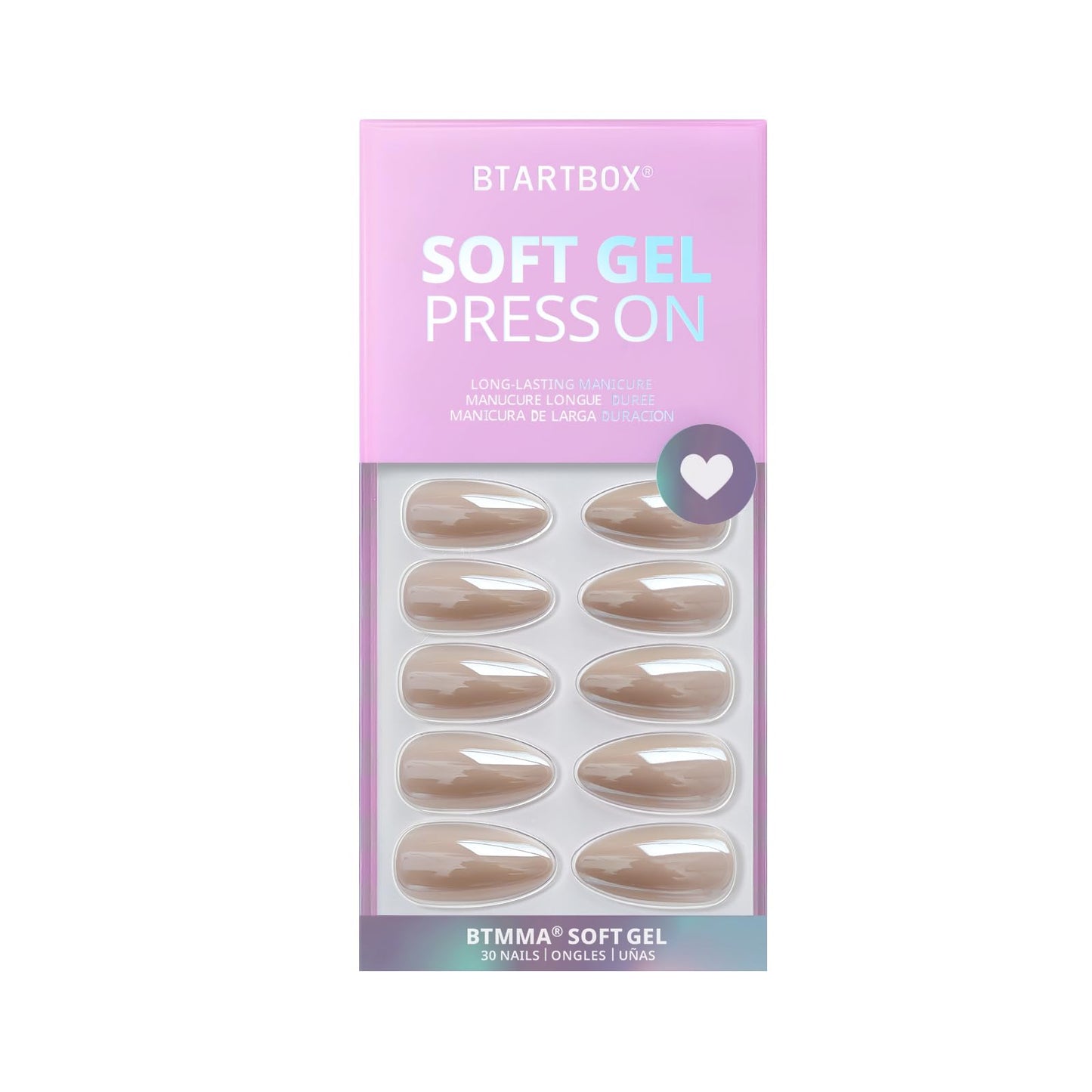 BTArtbox Soft Gel Press On Nails: Short Square Ombre | Vanilla Cream