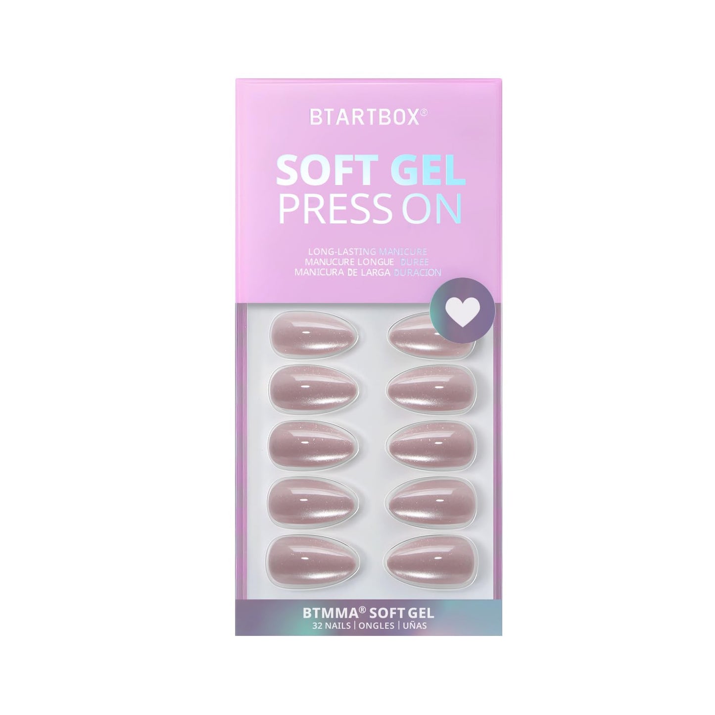 BTArtbox Soft Gel Press On Nails: Short Square Ombre | Vanilla Cream