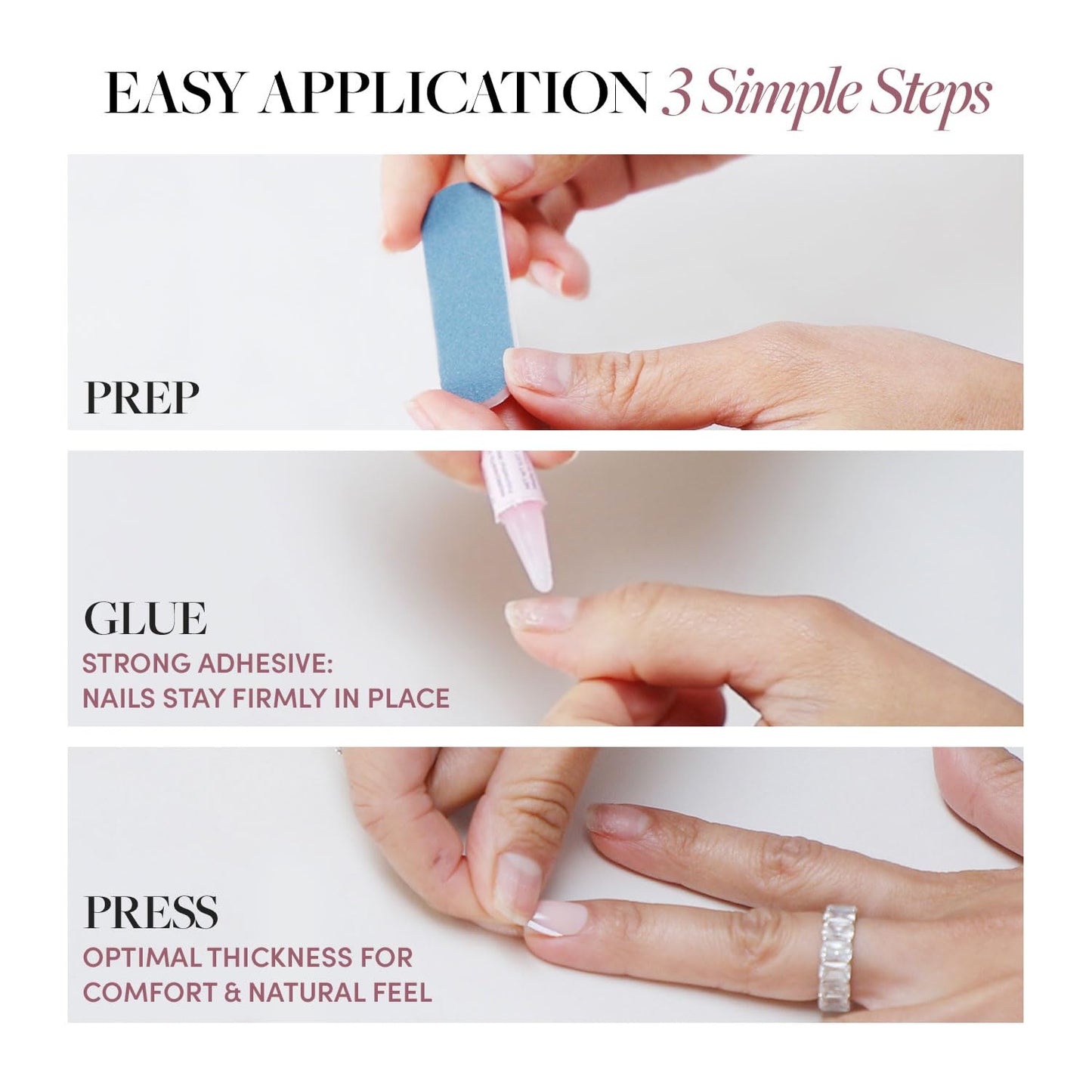 Glamnetic Fall Mauve Press On Nails | Short Oval Salon Quality
