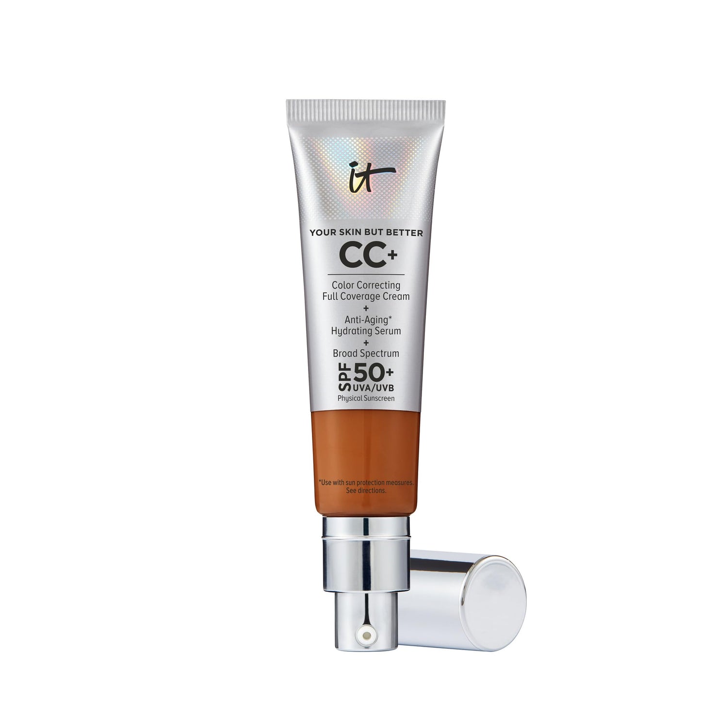IT Cosmetics CC+ Cream SPF 50+ | Full Coverage Foundation & Serum |Anti-Aging Hydrating Serum & Color Corrector