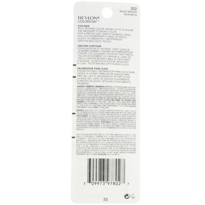 Revlon ColorStay Waterproof Eyeliner Pencil: 24HR Black Brown