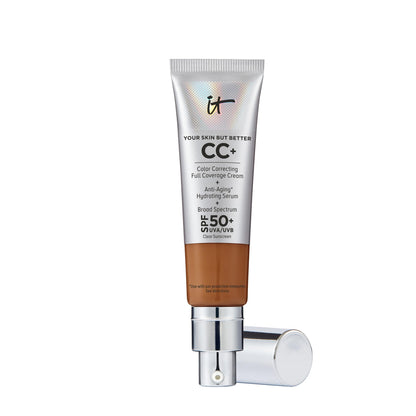 IT Cosmetics CC+ Cream SPF 50+ | Full Coverage Foundation & Serum |Anti-Aging Hydrating Serum & Color Corrector