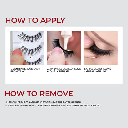 KISS So Wispy, False Eyelashes, 'Style #11', 12mm, Includes 5 Pairs Of Lashes, Easy to Apply, Reusable Lash Clusters