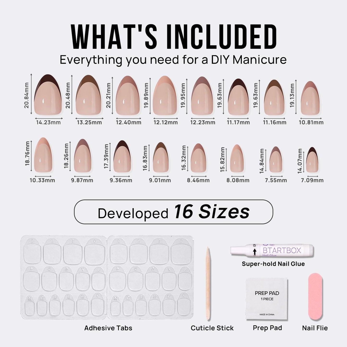 BTArtbox Soft Gel Press On Nails: Short Square Ombre | Vanilla Cream