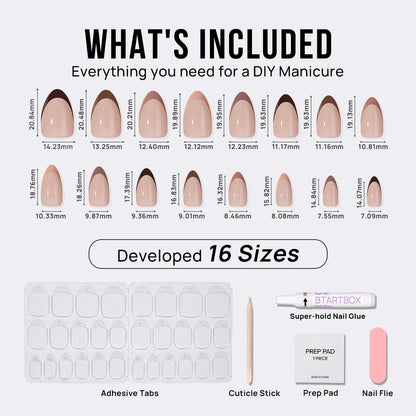 BTArtbox Soft Gel Press On Nails: Short Square Ombre | Vanilla Cream