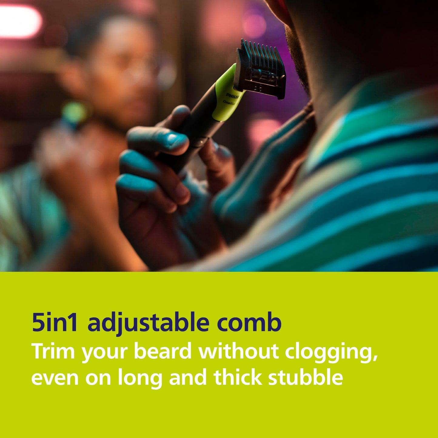 Philips Norelco OneBlade 360 Hybrid Electric Trimmer & Shaver with 5-in-1 Adjustable Comb