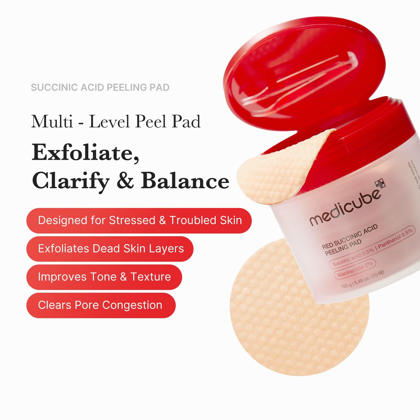 Medicube Zero Pore Pads 2.0 | Deep Pore Cleansing, Sebum Control & Smooth Skin | Korean Skincare for All Skin Types (70 Pads)