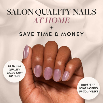 Glamnetic Fall Mauve Press On Nails | Short Oval Salon Quality