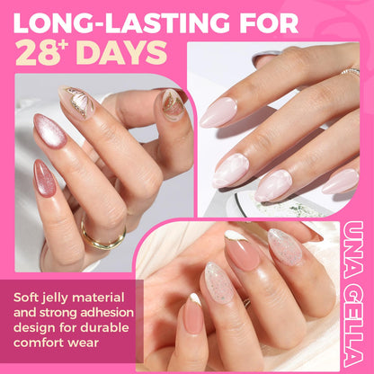 UNA GELLA Solid Gel Nail Glue (40ml) - Strong, Soak-Off Glue for Acrylic, Press-On & Gelly Tips - Lamp Curing Needed