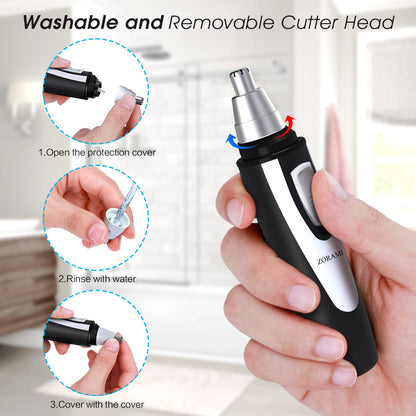 Ear & Nose Hair Trimmer Clipper - Professional, Painless, IPX7 Waterproof for Men & Women