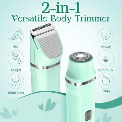 Risina Bikini Trimmer & Electric Razor for Women - Painless, IPX7 Waterproof Body & Facial Shaver