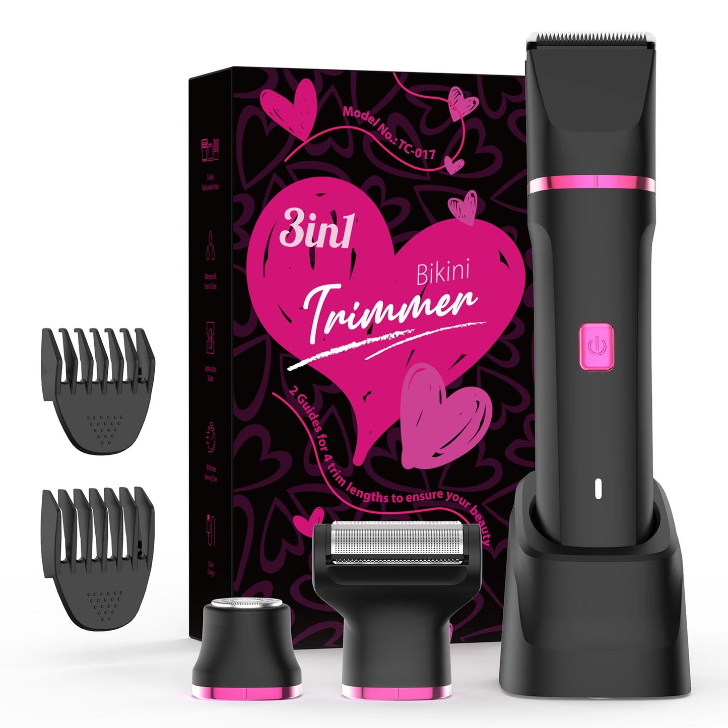 Risina Bikini Trimmer & Electric Razor for Women - Painless, IPX7 Waterproof Body & Facial Shaver