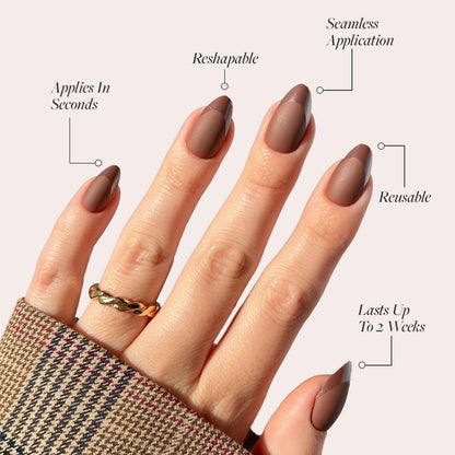 Glamnetic Fall Mauve Press On Nails | Short Oval Salon Quality