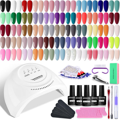 JODSONE 36 Pcs Gel Polish Kit: 32 Colors, Base & Top Coats | Gift Set