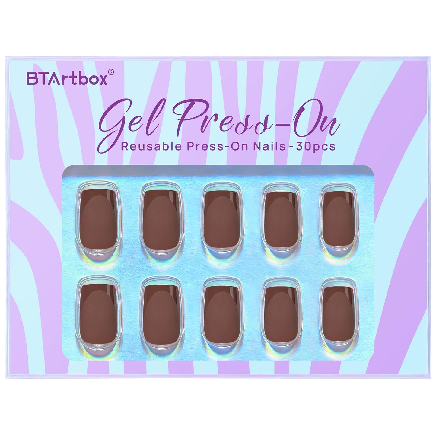 BTArtbox Soft Gel Press On Nails: Short Square Ombre | Vanilla Cream