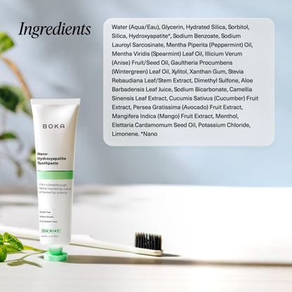 Boka Fluoride-Free Toothpaste with Nano Hydroxyapatite (n-Ha) - Sensitive Teeth, Ela Mint