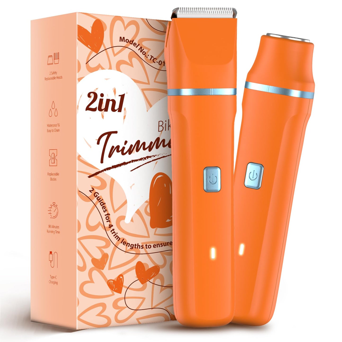 Risina Bikini Trimmer & Electric Razor for Women - Painless, IPX7 Waterproof Body & Facial Shaver