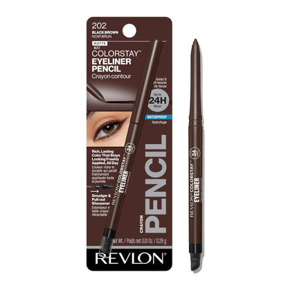 Revlon ColorStay Waterproof Eyeliner Pencil: 24HR Black Brown