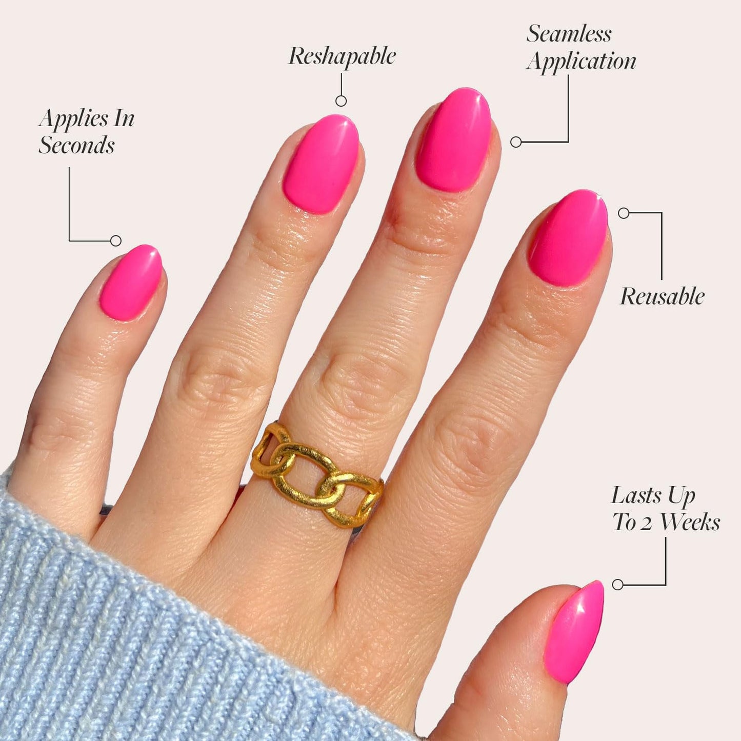 Glamnetic Fall Mauve Press On Nails | Short Oval Salon Quality