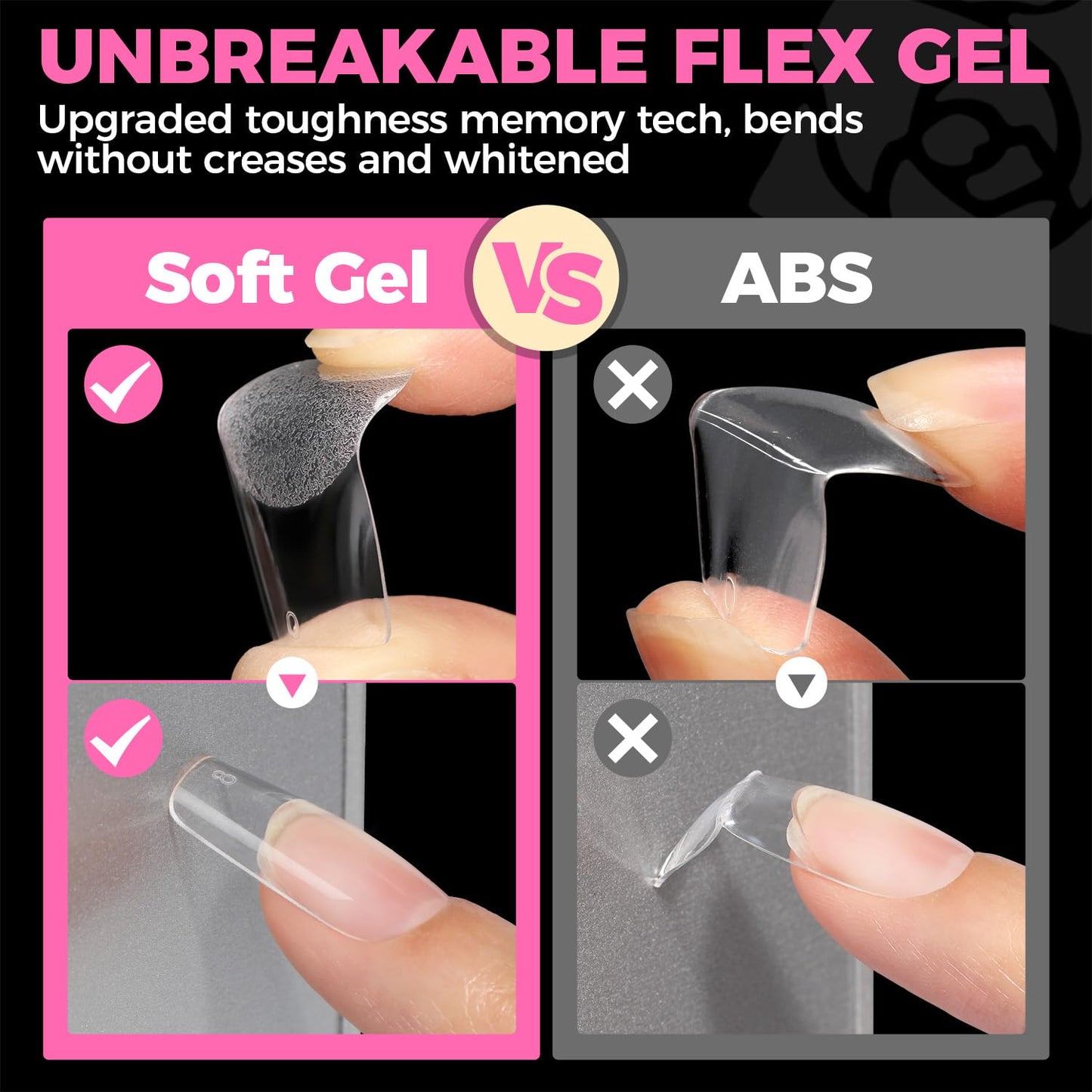 UNA GELLA Solid Gel Nail Glue (40ml) - Strong, Soak-Off Glue for Acrylic, Press-On & Gelly Tips - Lamp Curing Needed
