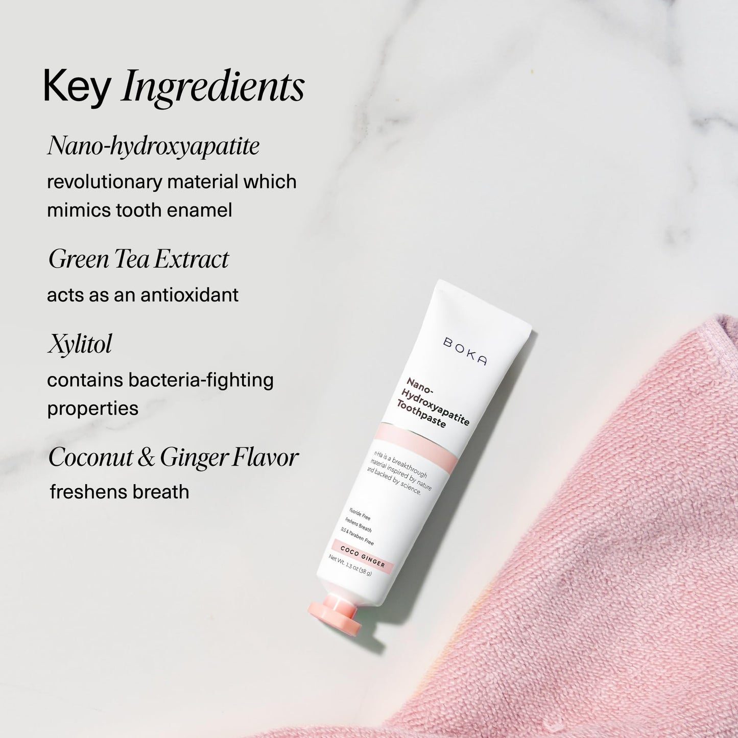 Boka Fluoride-Free Toothpaste with Nano Hydroxyapatite (n-Ha) - Sensitive Teeth, Ela Mint